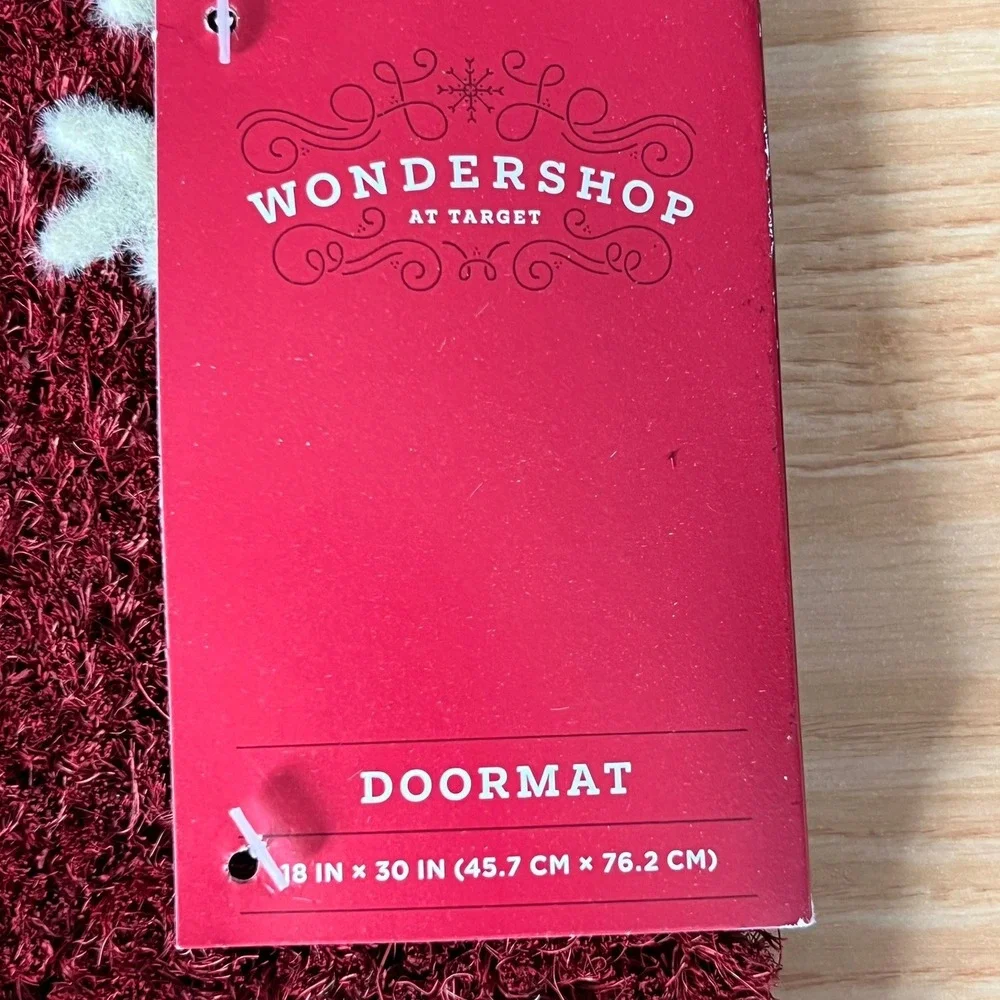 Wondershop Doormat 18x30 Red NWT Snowflake Coir Holiday 066067778